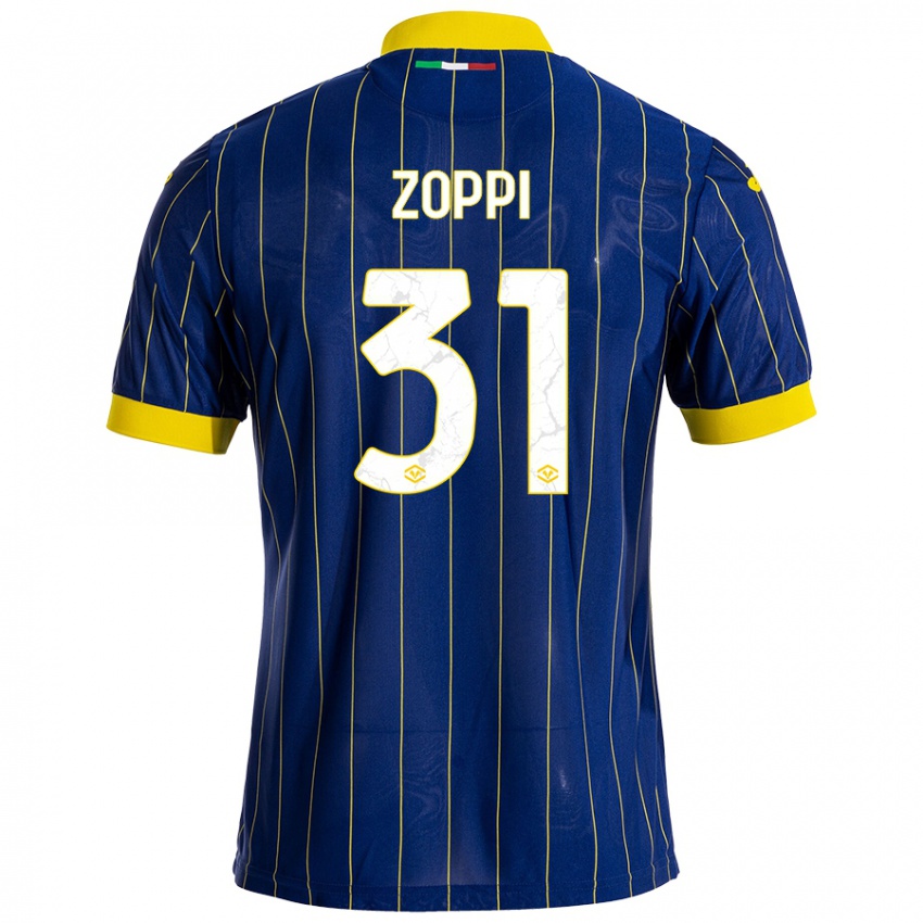 Criança Camisola Sofia Zoppi #31 Azul Amarelo Principal 2024/25 Camisa Brasil