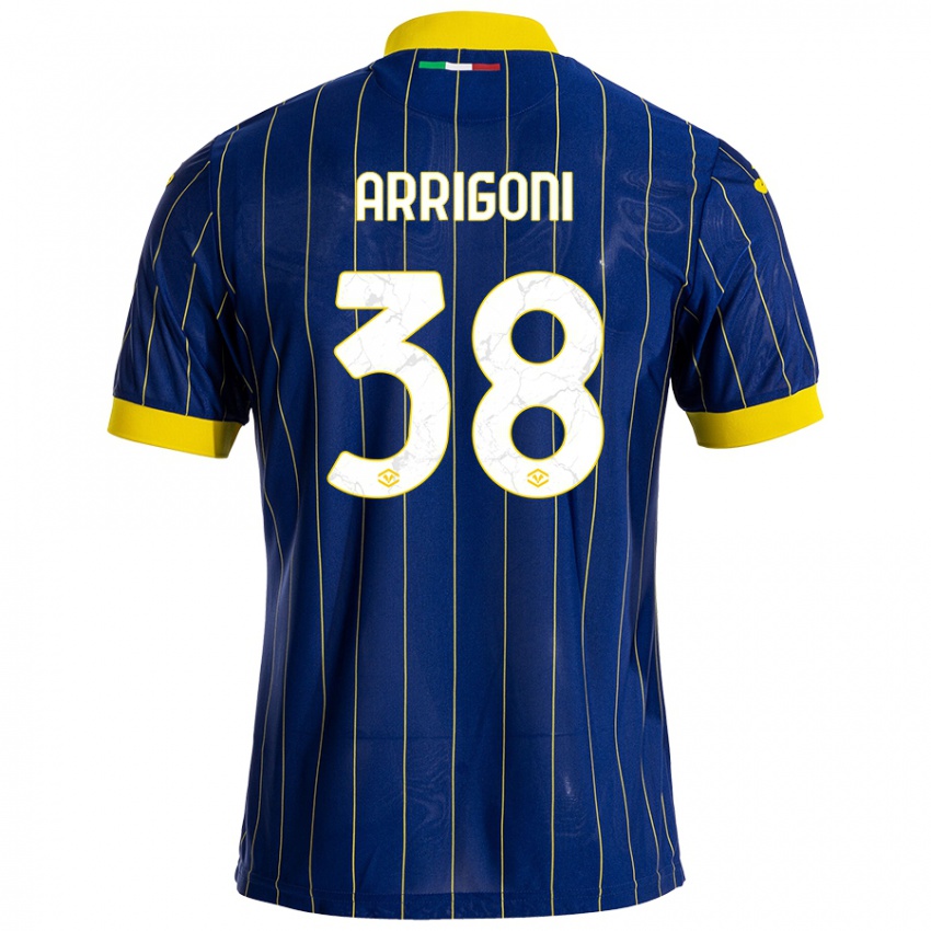 Criança Camisola Arrigoni #38 Azul Amarelo Principal 2024/25 Camisa Brasil