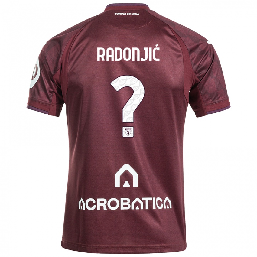 Criança Camisola Nemanja Radonjic #0 Branco Castanho Principal 2024/25 Camisa Brasil