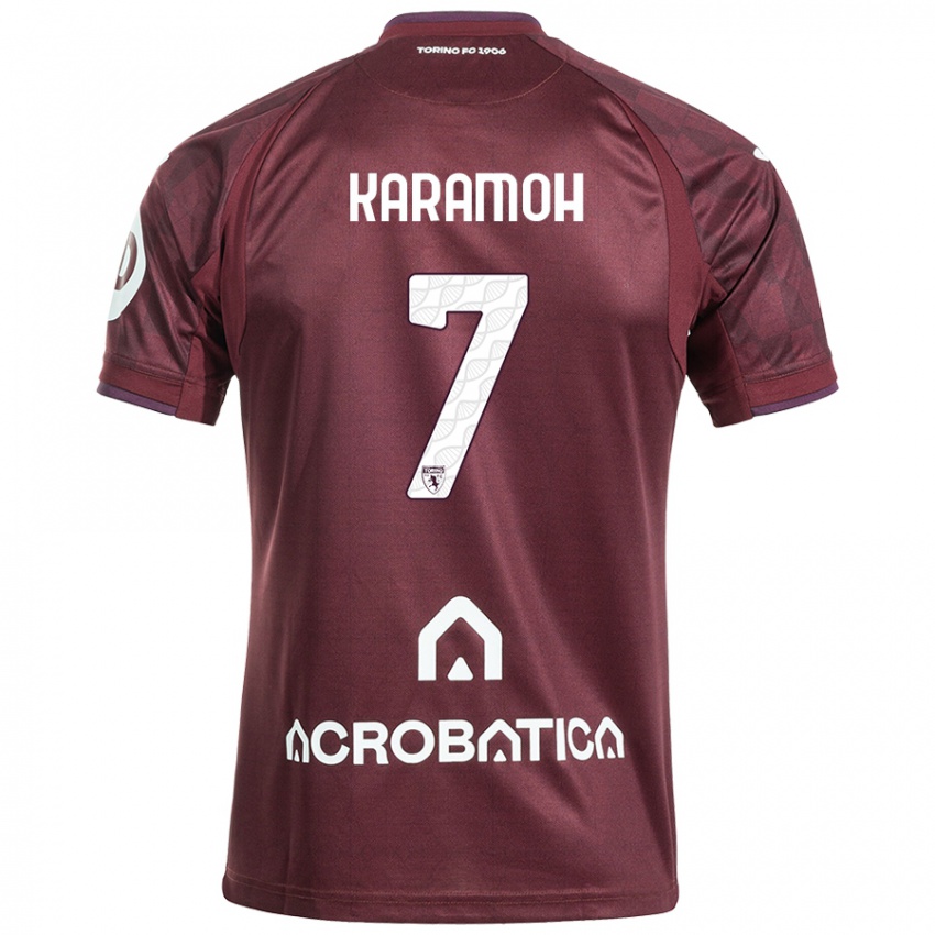 Criança Camisola Yann Karamoh #7 Branco Castanho Principal 2024/25 Camisa Brasil