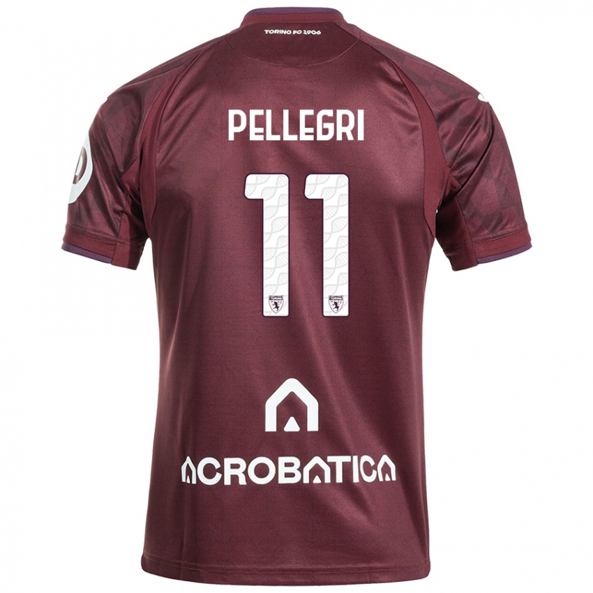 Criança Camisola Pietro Pellegri #11 Branco Castanho Principal 2024/25 Camisa Brasil