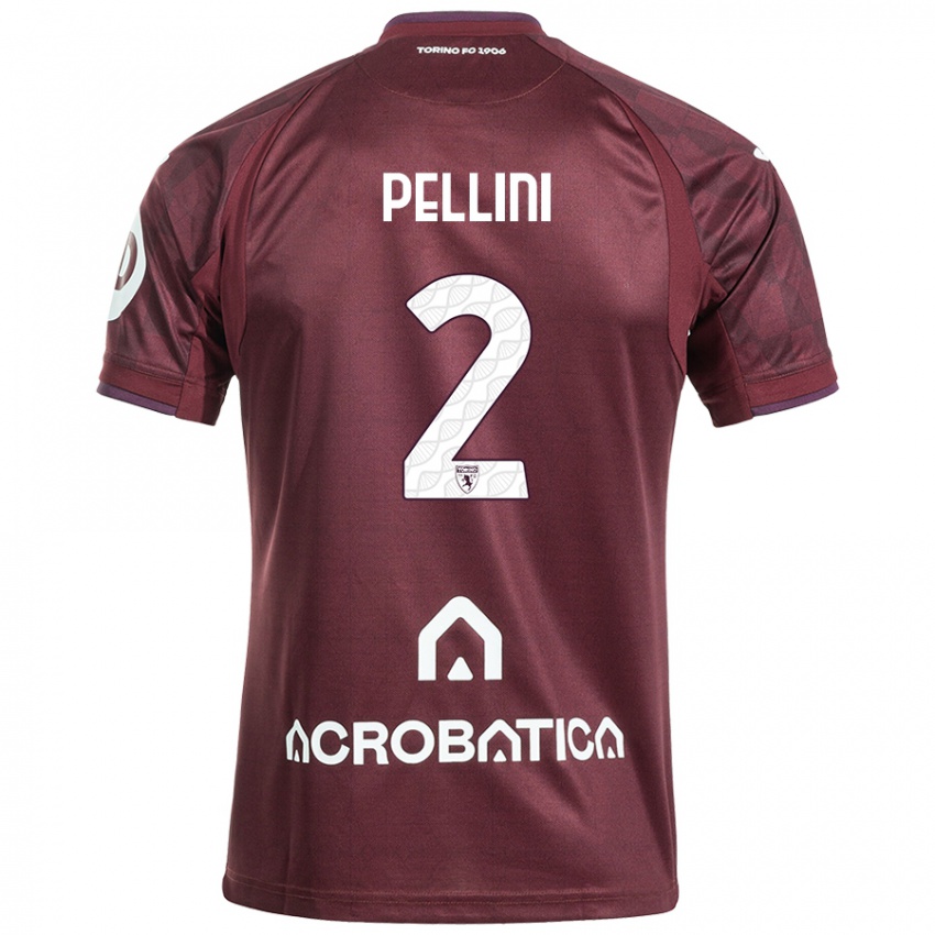 Criança Camisola Mattia Pellini #2 Branco Castanho Principal 2024/25 Camisa Brasil