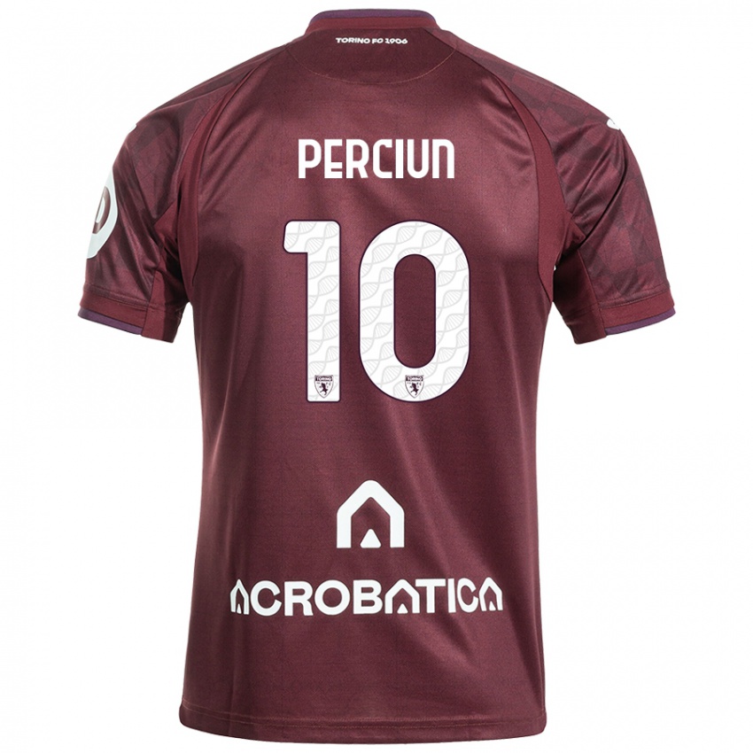 Criança Camisola Sergiu Perciun #10 Branco Castanho Principal 2024/25 Camisa Brasil