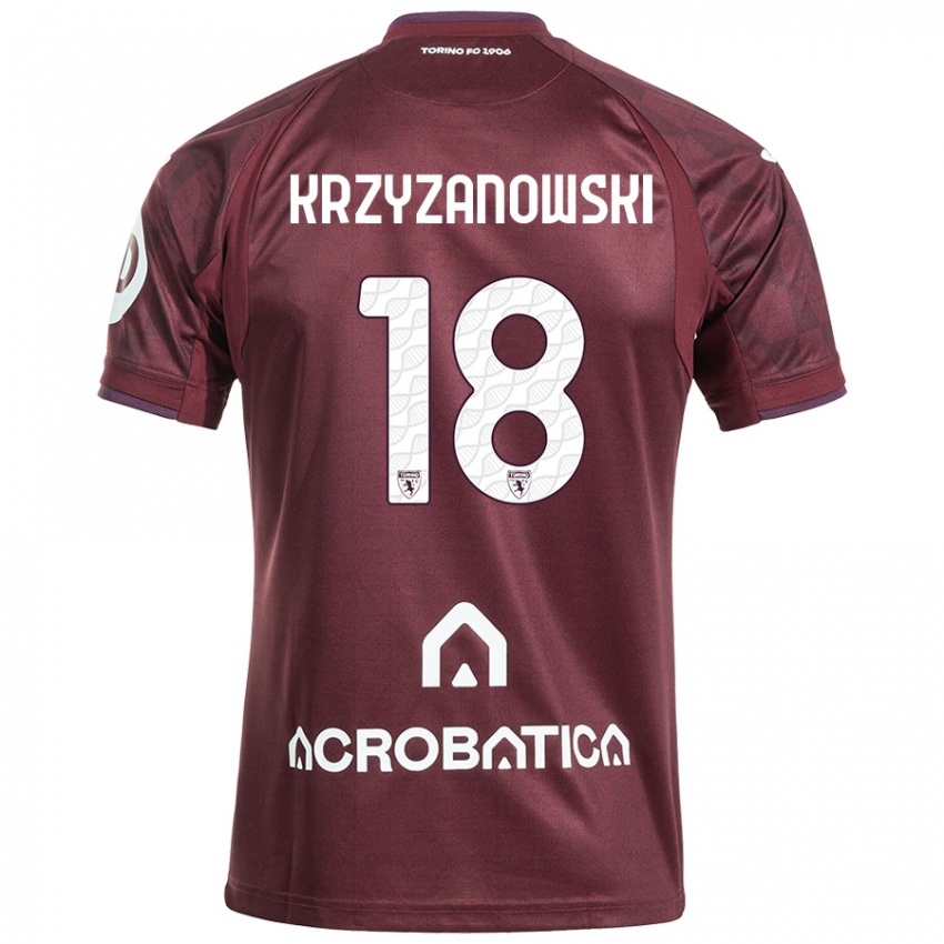 Criança Camisola Jakub Krzyzanowski #18 Branco Castanho Principal 2024/25 Camisa Brasil