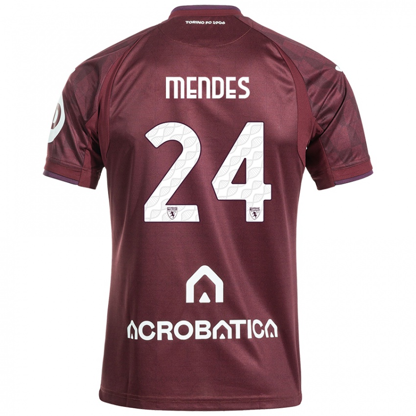 Criança Camisola Rodrigo Mendes #24 Branco Castanho Principal 2024/25 Camisa Brasil