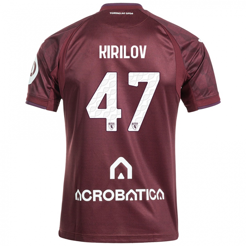 Criança Camisola Martin Kirilov #47 Branco Castanho Principal 2024/25 Camisa Brasil