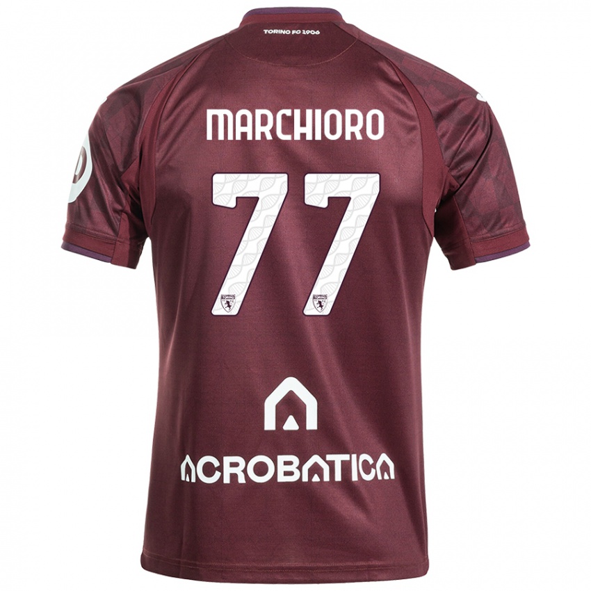 Criança Camisola Raffaele Marchioro #77 Branco Castanho Principal 2024/25 Camisa Brasil