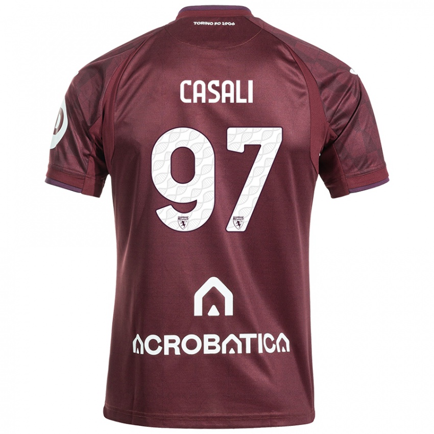 Criança Camisola Michele Casali #97 Branco Castanho Principal 2024/25 Camisa Brasil