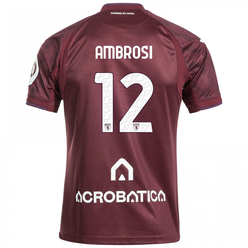 Criança Camisola Martina Ambrosi #12 Branco Castanho Principal 2024/25 Camisa Brasil