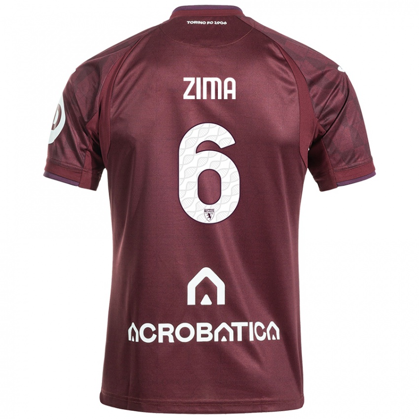 Criança Camisola David Zima #6 Branco Castanho Principal 2024/25 Camisa Brasil