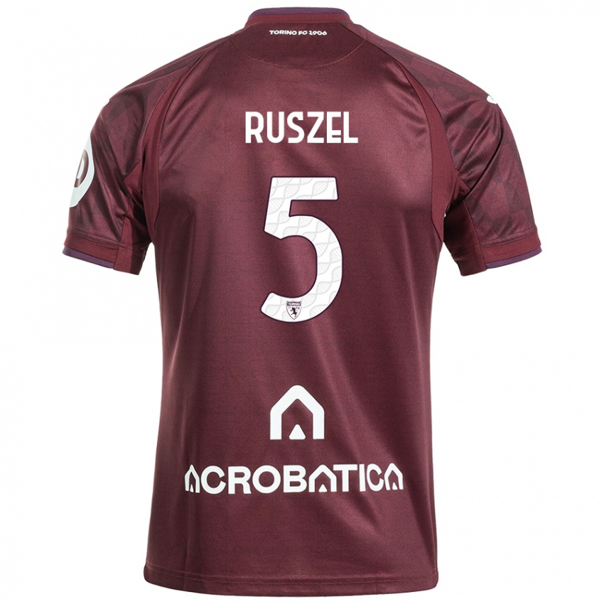 Criança Camisola Marcel Ruszel #5 Branco Castanho Principal 2024/25 Camisa Brasil