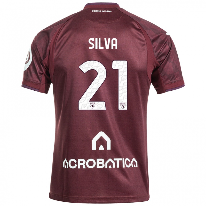 Criança Camisola Jonathan Silva #21 Branco Castanho Principal 2024/25 Camisa Brasil