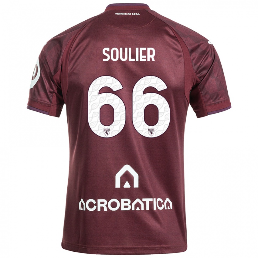 Criança Camisola Evan Soulier #66 Branco Castanho Principal 2024/25 Camisa Brasil