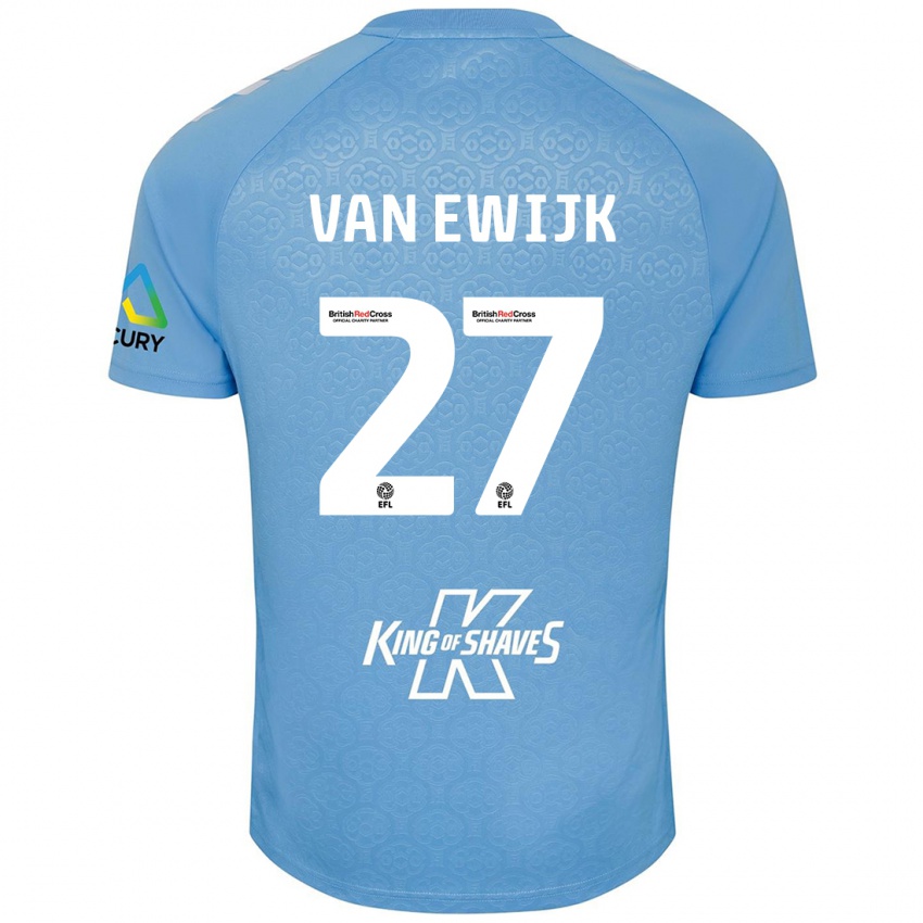 Criança Camisola Milan Van Ewijk #27 Azul Branco Principal 2024/25 Camisa Brasil