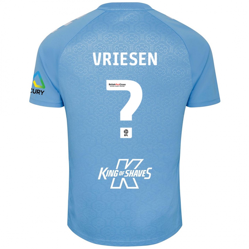 Criança Camisola Fabian Vriesen #0 Azul Branco Principal 2024/25 Camisa Brasil