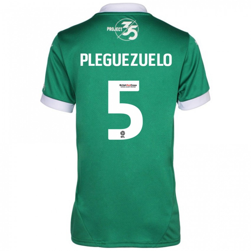 Criança Camisola Julio Pleguezuelo #5 Branco Verde Principal 2024/25 Camisa Brasil