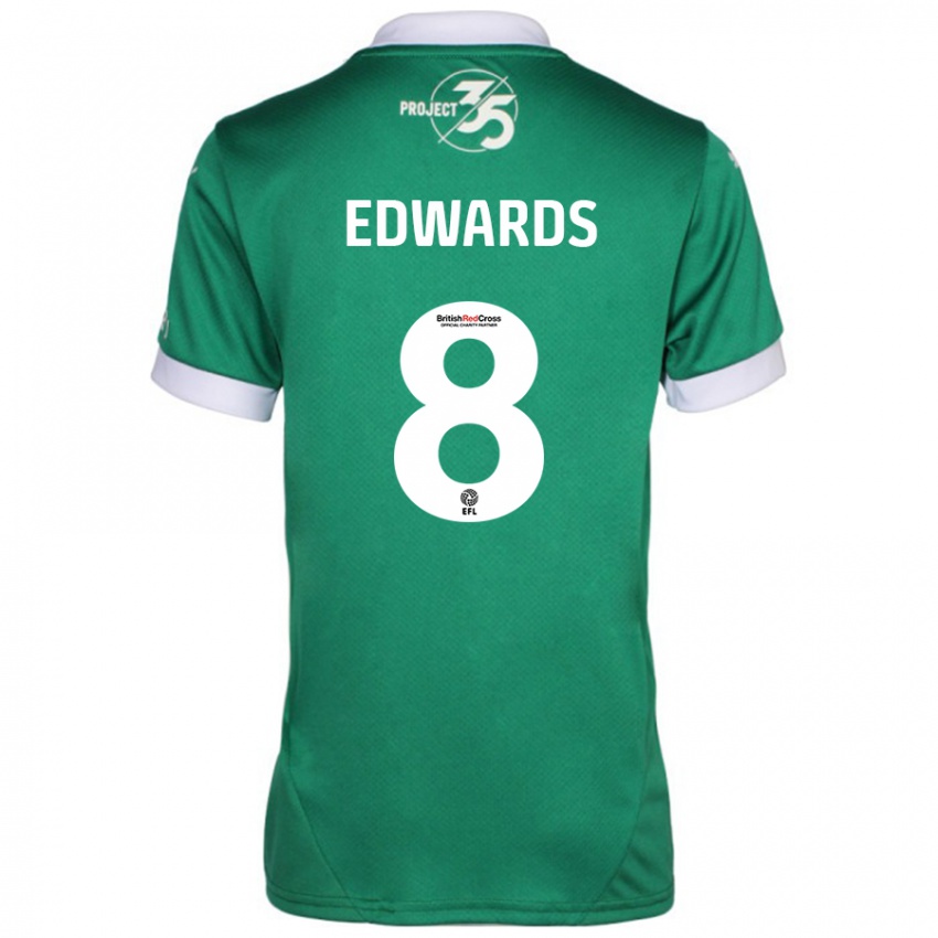 Criança Camisola Joe Edwards #8 Branco Verde Principal 2024/25 Camisa Brasil