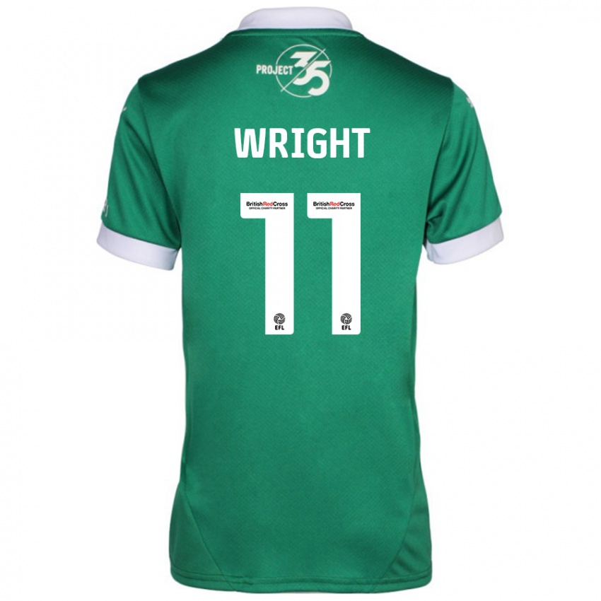 Criança Camisola Callum Wright #11 Branco Verde Principal 2024/25 Camisa Brasil