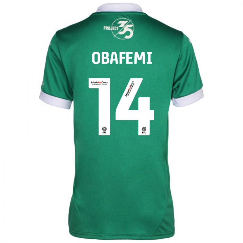 Criança Camisola Michael Obafemi #14 Branco Verde Principal 2024/25 Camisa Brasil