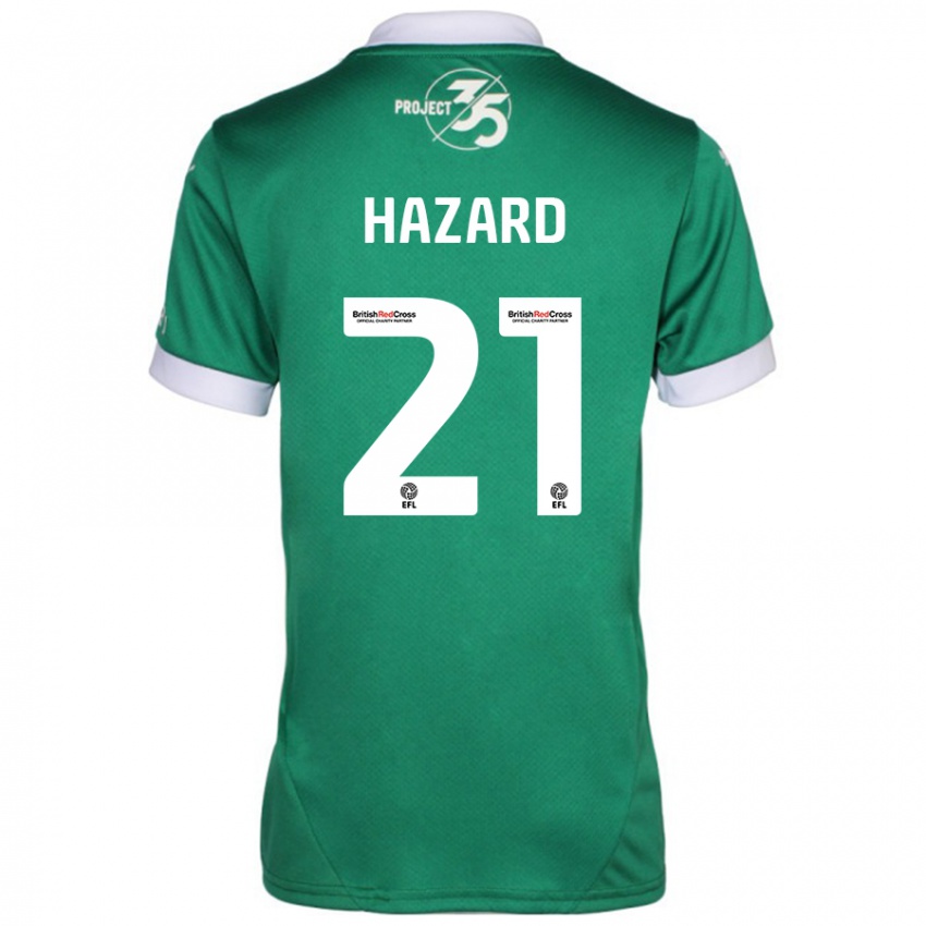 Criança Camisola Conor Hazard #21 Branco Verde Principal 2024/25 Camisa Brasil