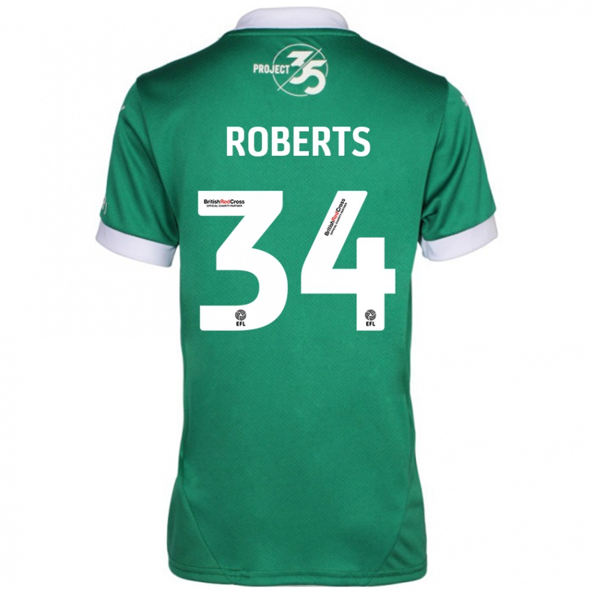 Criança Camisola Caleb Roberts #34 Branco Verde Principal 2024/25 Camisa Brasil