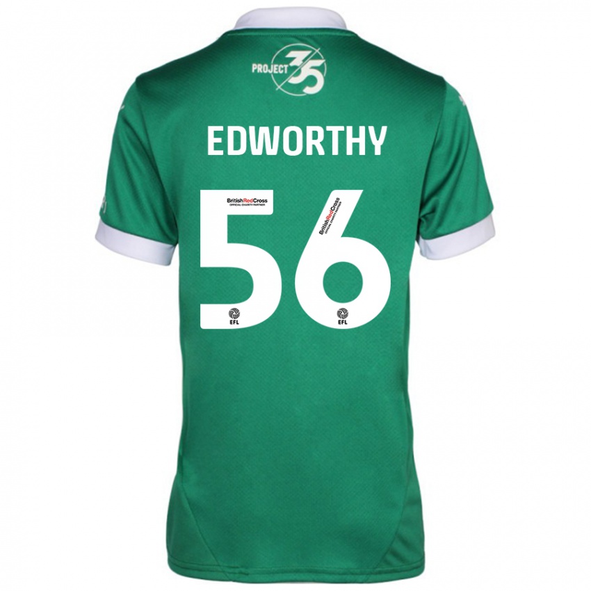 Criança Camisola Kieran Edworthy #56 Branco Verde Principal 2024/25 Camisa Brasil