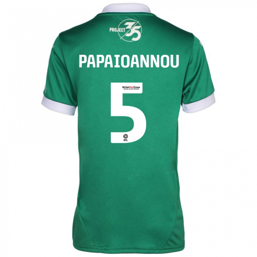 Criança Camisola Panagiota Papaioannou #5 Branco Verde Principal 2024/25 Camisa Brasil