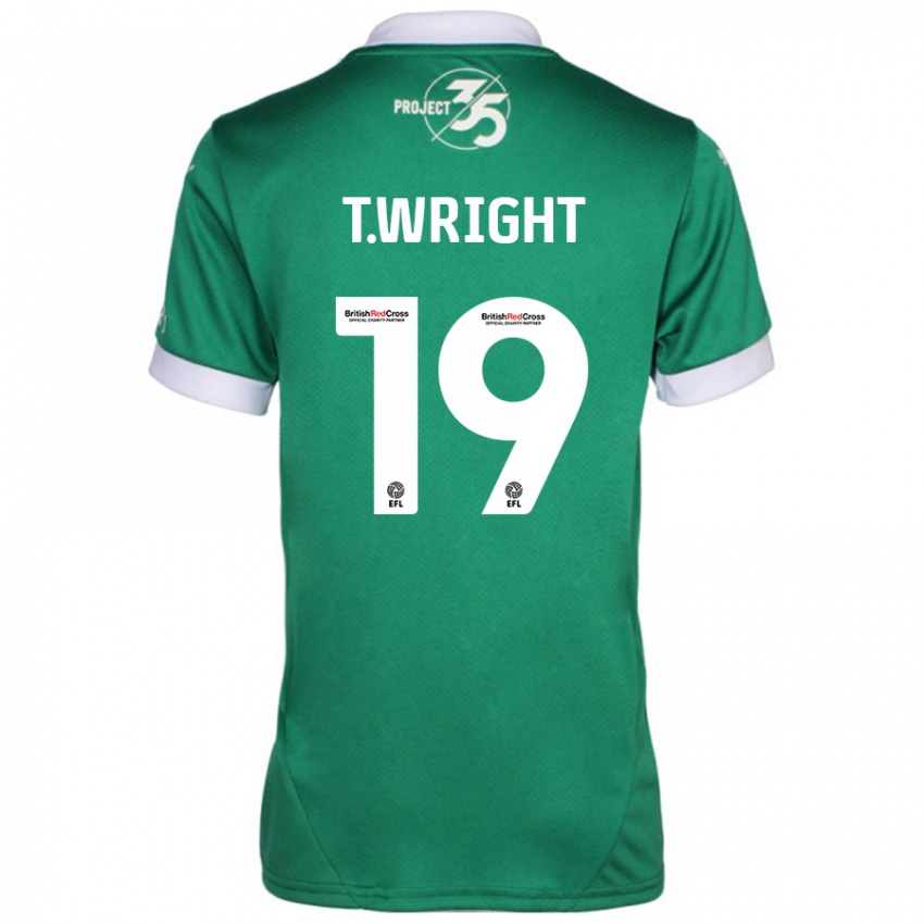 Criança Camisola Tyreik Wright #19 Branco Verde Principal 2024/25 Camisa Brasil