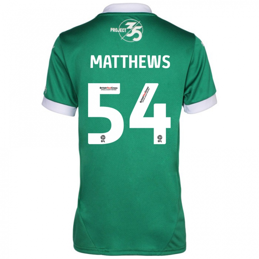 Criança Camisola Jack Matthews #54 Branco Verde Principal 2024/25 Camisa Brasil