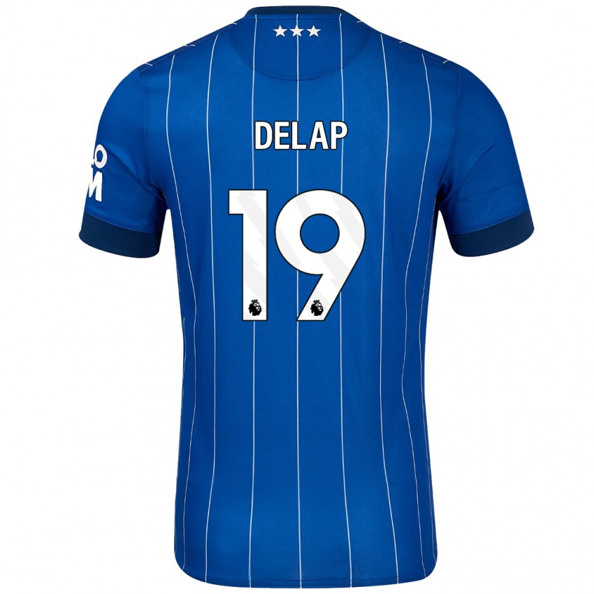 Criança Camisola Liam Delap #19 Azul Marinho Principal 2024/25 Camisa Brasil