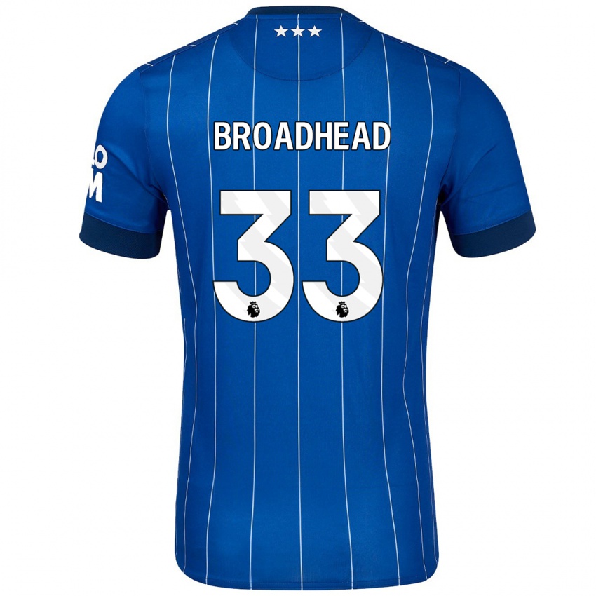 Criança Camisola Nathan Broadhead #33 Azul Marinho Principal 2024/25 Camisa Brasil