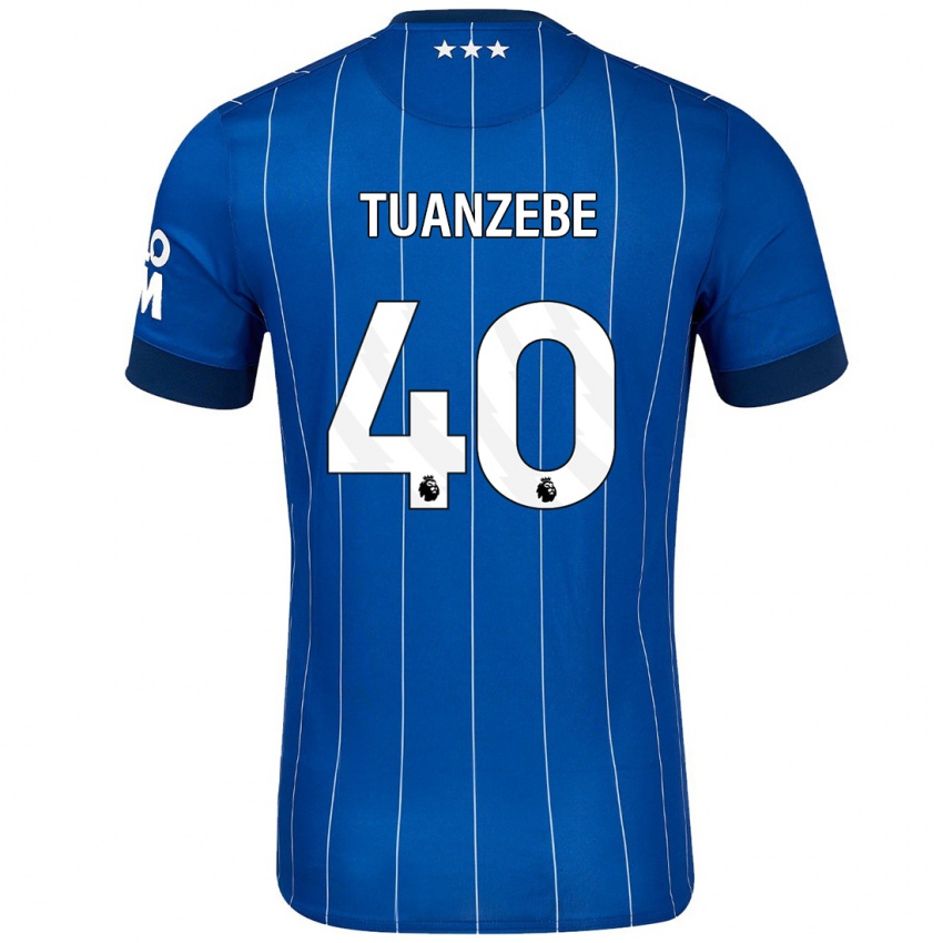 Criança Camisola Axel Tuanzebe #40 Azul Marinho Principal 2024/25 Camisa Brasil