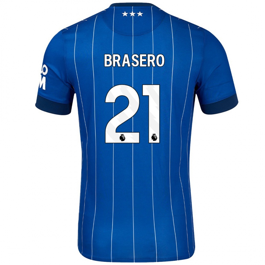 Criança Camisola Sarah Brasero-Carreira #21 Azul Marinho Principal 2024/25 Camisa Brasil