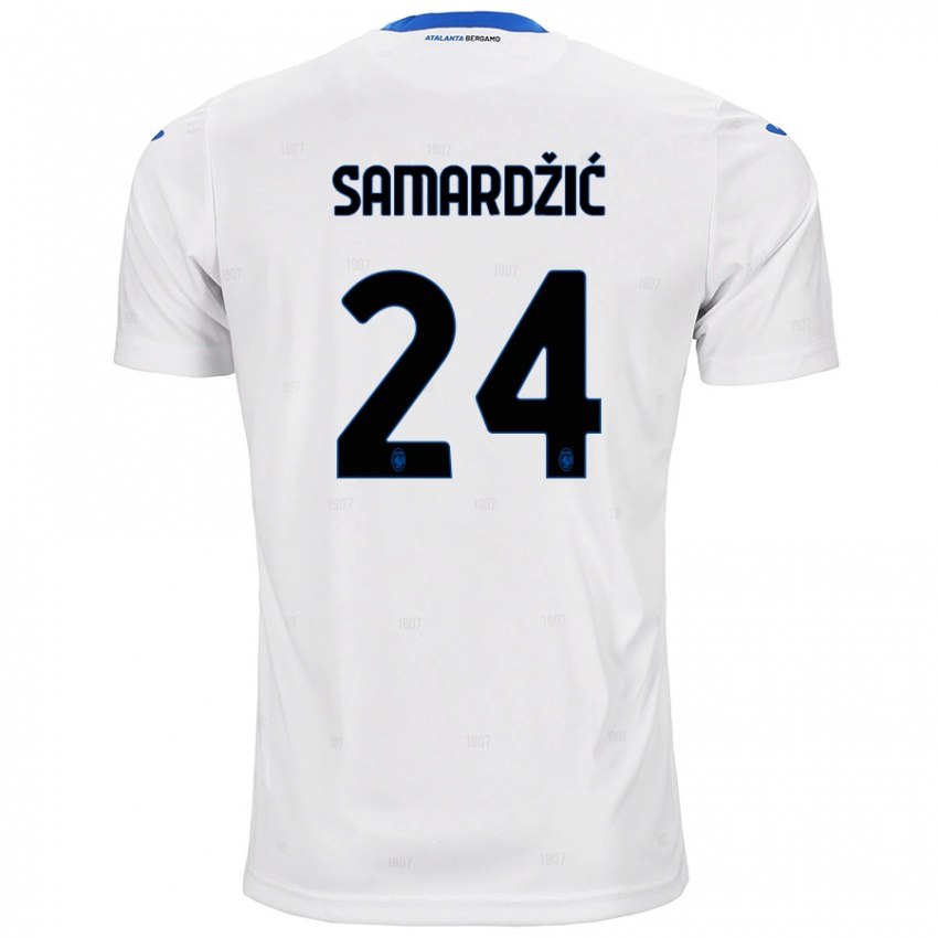 Criança Camisola Lazar Samardžić #24 Branco Alternativa 2024/25 Camisa Brasil