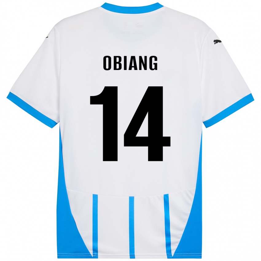 Criança Camisola Pedro Obiang #14 Azul Branco Alternativa 2024/25 Camisa Brasil