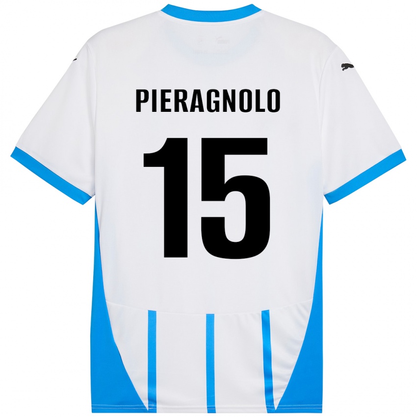 Criança Camisola Edoardo Pieragnolo #15 Azul Branco Alternativa 2024/25 Camisa Brasil