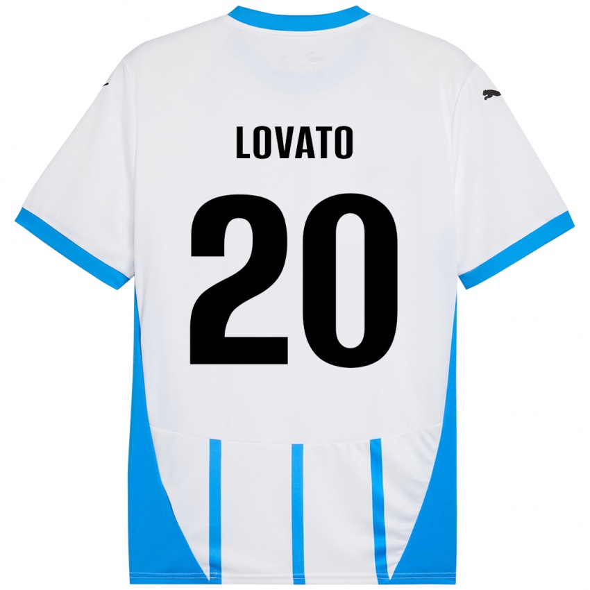 Criança Camisola Matteo Lovato #20 Azul Branco Alternativa 2024/25 Camisa Brasil