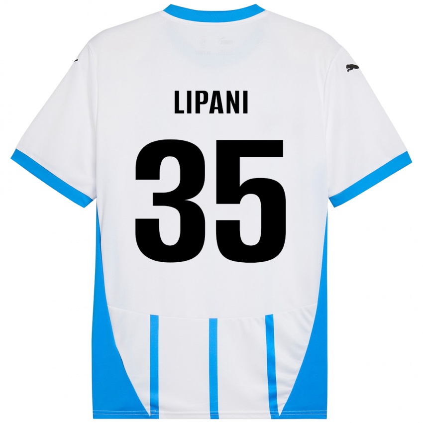 Criança Camisola Luca Lipani #35 Azul Branco Alternativa 2024/25 Camisa Brasil