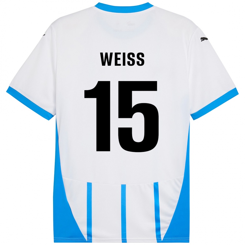 Criança Camisola David Weiss #15 Azul Branco Alternativa 2024/25 Camisa Brasil