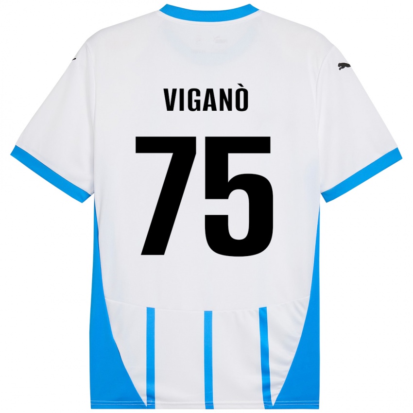 Criança Camisola Lorenzo Viganò #75 Azul Branco Alternativa 2024/25 Camisa Brasil