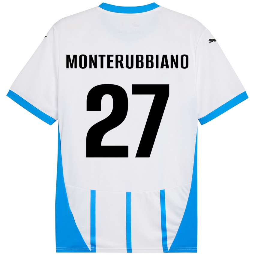 Criança Camisola Valeria Monterubbiano #27 Azul Branco Alternativa 2024/25 Camisa Brasil