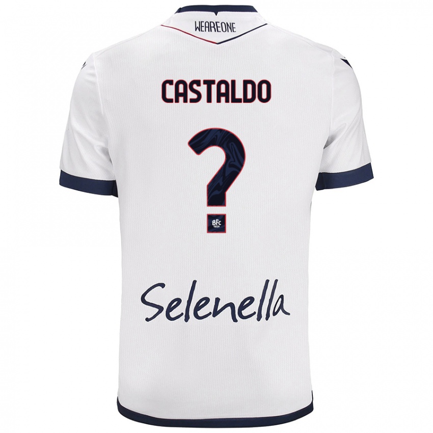 Criança Camisola Francesco Castaldo #0 Azul Real Branco Alternativa 2024/25 Camisa Brasil