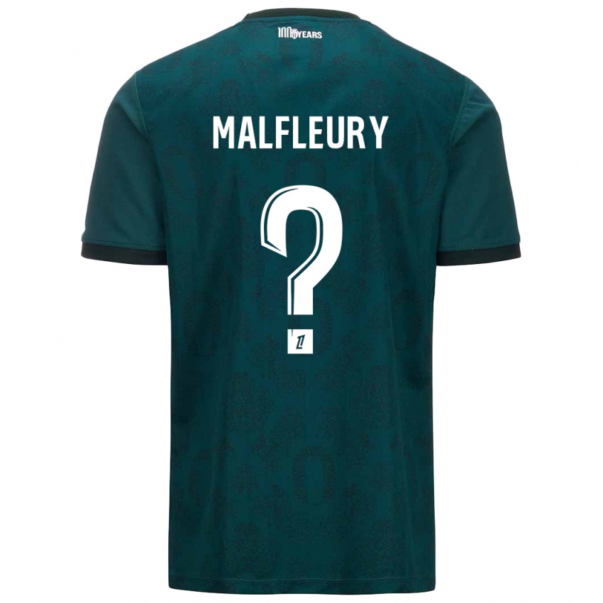 Criança Camisola Geoffrey Malfleury #0 Verde Escuro Alternativa 2024/25 Camisa Brasil