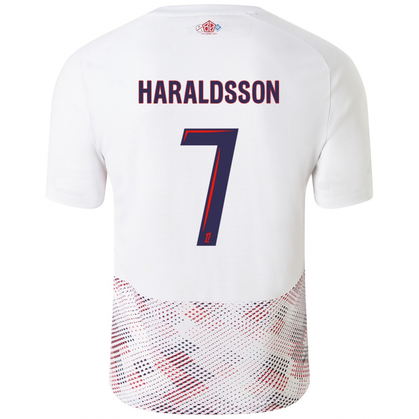 Criança Camisola Hákon Arnar Haraldsson #7 Azul Real Branco Alternativa 2024/25 Camisa Brasil