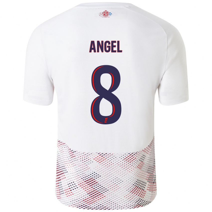 Criança Camisola Angel Gomes #8 Azul Real Branco Alternativa 2024/25 Camisa Brasil