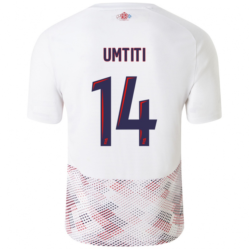 Criança Camisola Samuel Umtiti #14 Azul Real Branco Alternativa 2024/25 Camisa Brasil