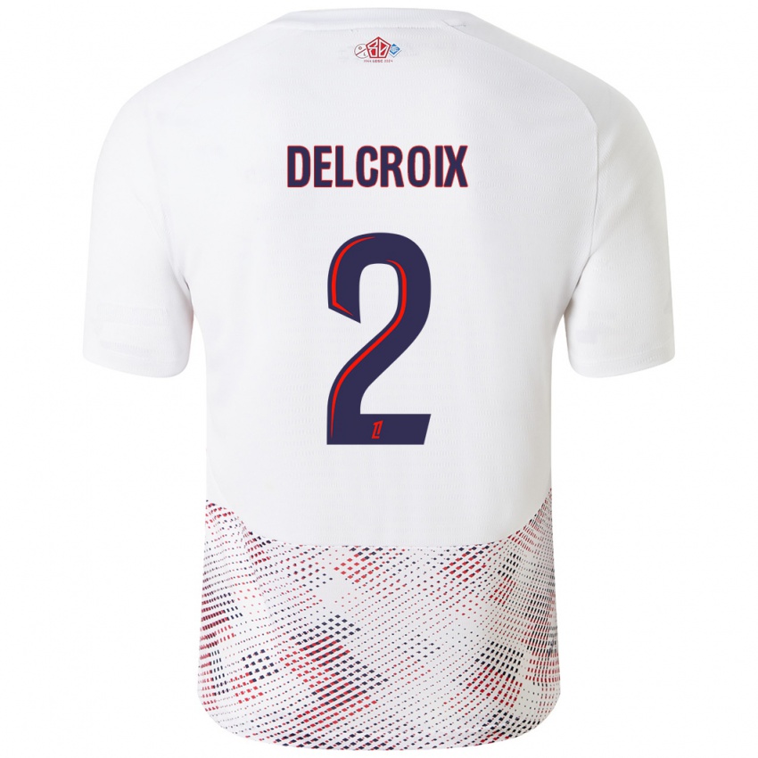 Criança Camisola Céleste Delcroix #2 Azul Real Branco Alternativa 2024/25 Camisa Brasil