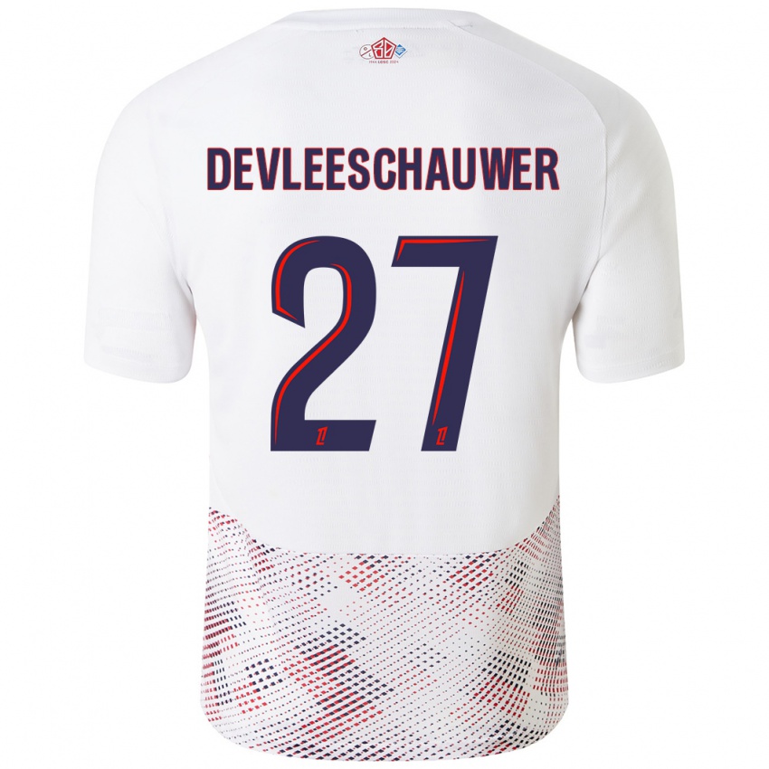 Criança Camisola Gwenaëlle Devleeschauwer #27 Azul Real Branco Alternativa 2024/25 Camisa Brasil