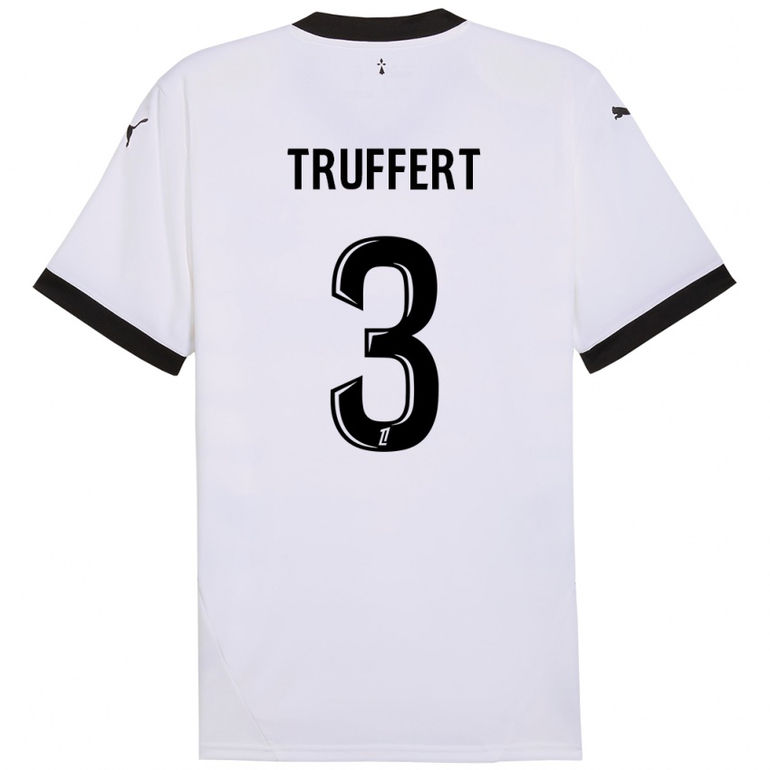 Criança Camisola Adrien Truffert #3 Preto Branco Alternativa 2024/25 Camisa Brasil