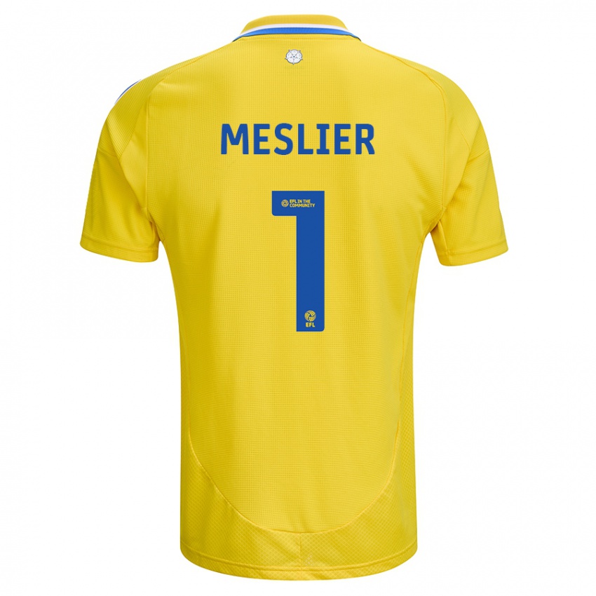 Criança Camisola Illan Meslier #1 Azul Amarelo Alternativa 2024/25 Camisa Brasil